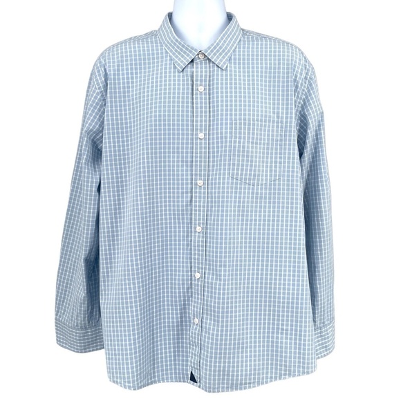 UNTUCKit Mens Rocchetta Regular Fit Button Up, Lt Blue Check, Size XXL - Picture 1 of 8